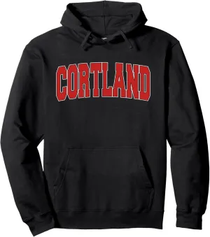 CORTLAND NY NEW YORK Varsity Style USA Vintage Sports Pullover Hoodie