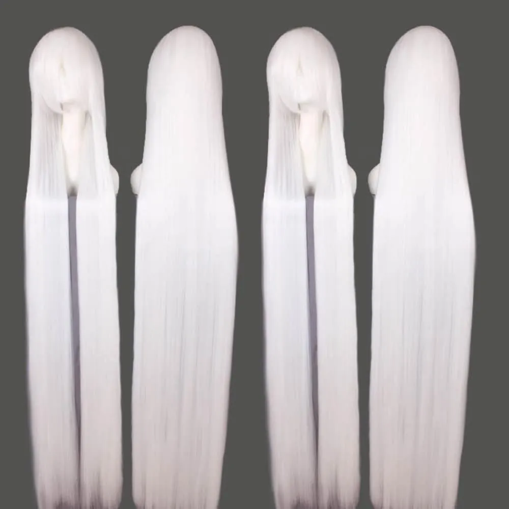Cos-Animefly 60" 150cm Super Long Straight Wig Heat Resistant Hair Cosplay Costume Party Wig Hair Extra Long