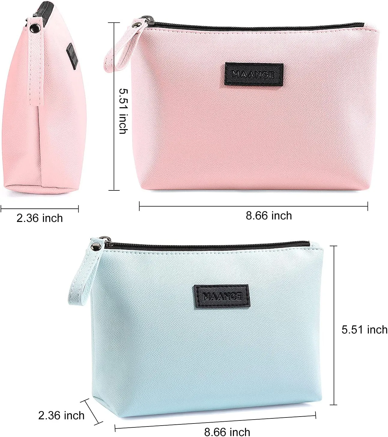 Cosmetic Bags for Women Small Makeup Bag for Purse Pu Leather Makeup Pouch Travel Makeup Bag with Zipper Make Up Bag for Travelling