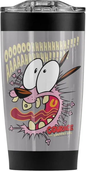 Courage the Cowardly Dog Scaredy Dog Stainless Steel Tumbler 20 oz Coffee Travel Mug/Cup, Vacuum Insulated & Double Wall with Leakproof Sliding Lid | Great for Hot Drinks and Cold Beverages