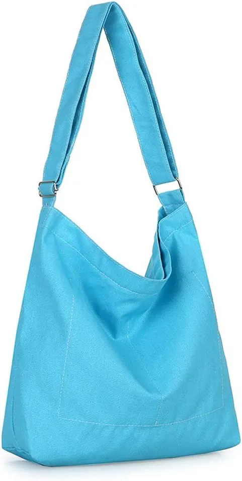 Covelin Women's Retro Large Size Canvas Shoulder Bag Hobo Crossbody Handbag Casual Tote