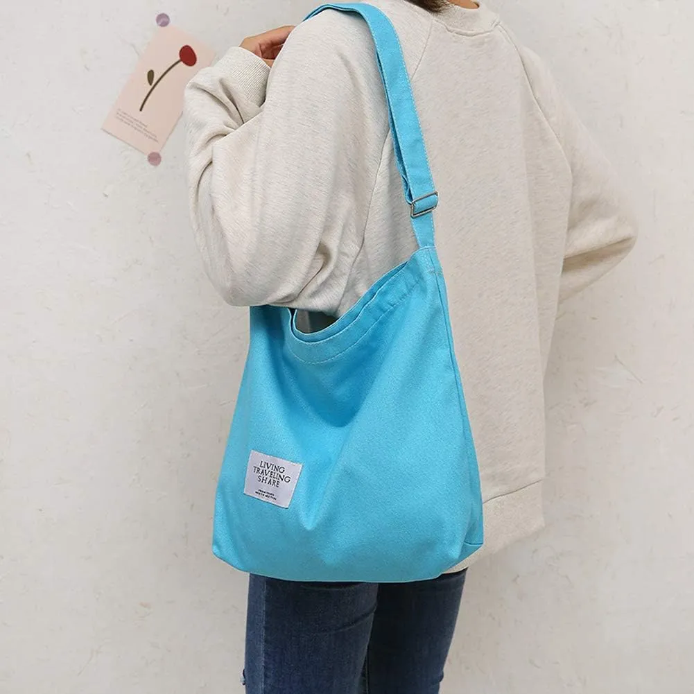 Covelin Women's Retro Large Size Canvas Shoulder Bag Hobo Crossbody Handbag Casual Tote