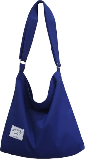Covelin Women's Retro Large Size Canvas Shoulder Bag Hobo Crossbody Handbag Casual Tote