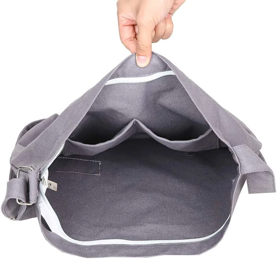 Covelin Women's Retro Large Size Canvas Shoulder Bag Hobo Crossbody Handbag Casual Tote