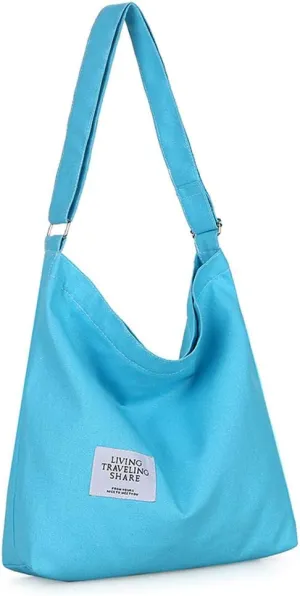 Covelin Women's Retro Large Size Canvas Shoulder Bag Hobo Crossbody Handbag Casual Tote
