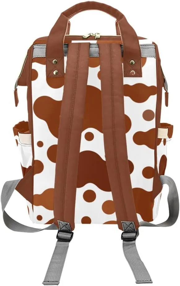 Cowboy Boots Farm Cow Print Personalized Diaper Bag Backpack Bookbag Name Daypack Large Mommy Bag for Boys Birthday Adult Girls