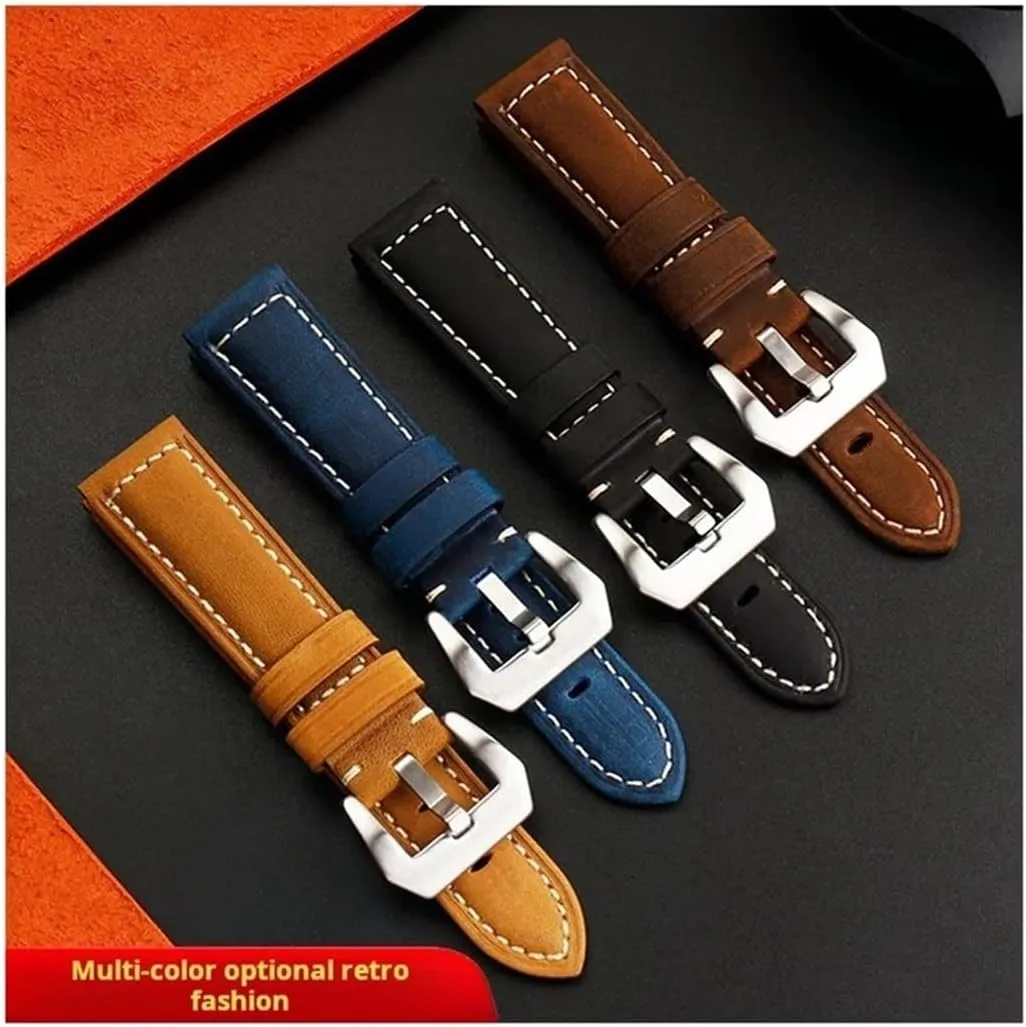 Cowhide 22mm Watch Strap Fit for Casio Retro Frosted Men's Watchband MDV-106 MDV-107 MDV-106D MTP-VD01