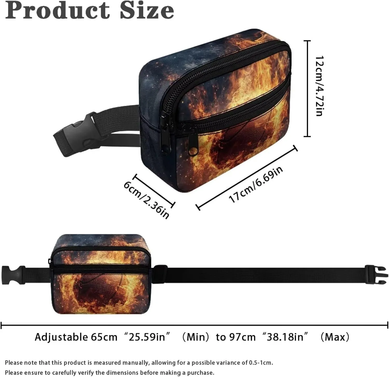 Cozeyat Fire Basketball Kids Fanny Pack Boys Fanny Pack for Kids 4-6 6-9 Toddler Stuff Purse Pouch Boy 2-4 age 3-5 Children Waist Pack Kids Belt Bag Crossbody Sling Bad for Little Boys Hip Pack 6-8