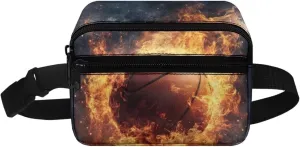 Cozeyat Fire Basketball Kids Fanny Pack Boys Fanny Pack for Kids 4-6 6-9 Toddler Stuff Purse Pouch Boy 2-4 age 3-5 Children Waist Pack Kids Belt Bag Crossbody Sling Bad for Little Boys Hip Pack 6-8