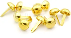 CRAFTMEMORE Round Brads Purse Feet Handbag Nailheads Spike Prong Studs 8MM 10MM 12MM 100 PCS (10 mm (≈3/8"), Gold)