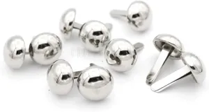 CRAFTMEMORE Round Brads Purse Feet Handbag Nailheads Spike Prong Studs 8MM 10MM 12MM 100 PCS (12 mm (≈1/2"), Silver)