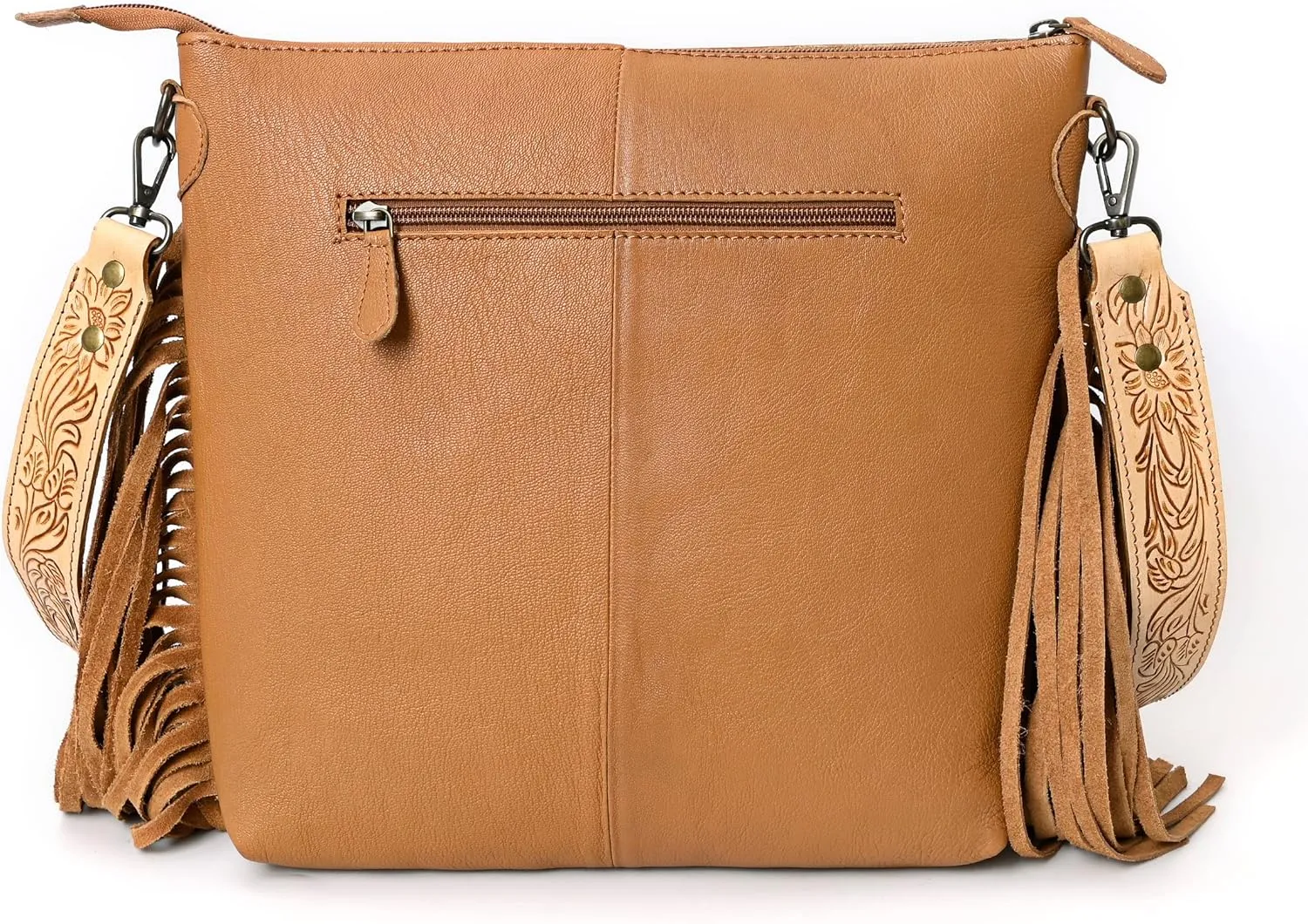 Crimson HandtooledCowhide Shoulder Bag