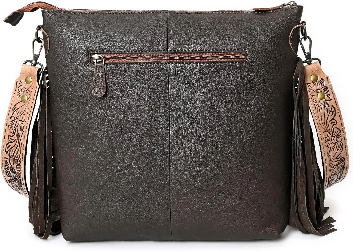 Crimson HandtooledCowhide Shoulder Bag