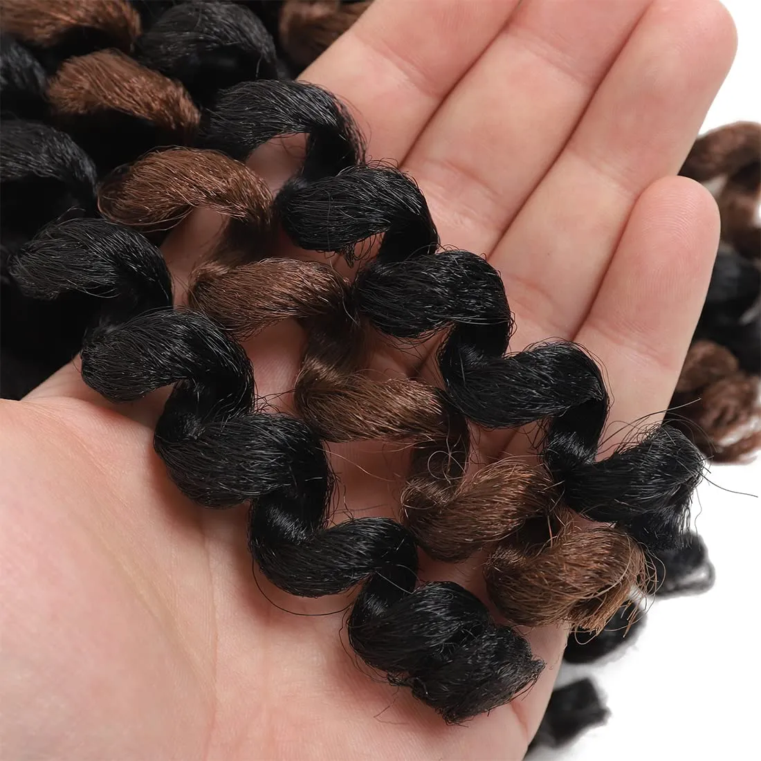 Crochet Braids Hair 8 Inch 3 Pack Jamaican Bounce Wand Curl Crochet Hair Synthetic Braiding Hair Extension Twist Crochet Hair (3 PCS,1BP30)