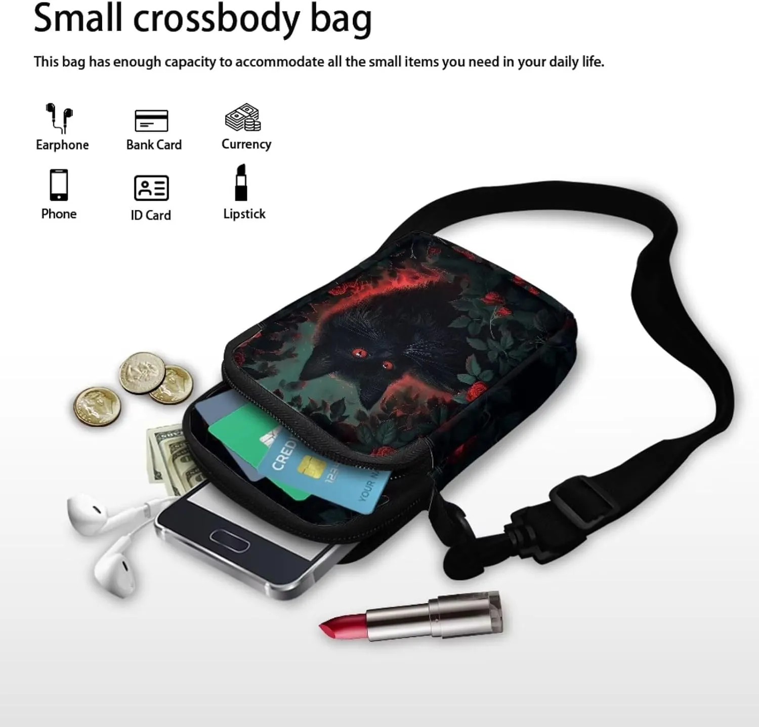 Crossbody Bag Sling Phone Wallet Purse Handbags for Women Men Travel