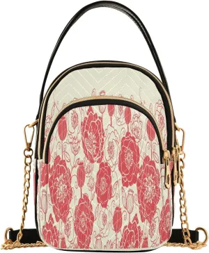 Crossbody Bags Crossbody Purse Chest Bag Read Sketch Flower for Women Trendy