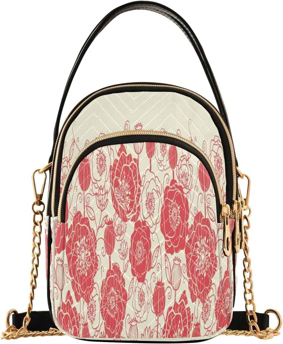 Crossbody Bags Crossbody Purse Chest Bag Read Sketch Flower for Women Trendy