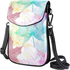Crossbody Bags for Women,Crossbody Bag Men,Small Sling Bag,Color Texture Transplant Leaves,Crossbody Purse