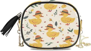 Crossbody Purse Small Crossbody Bags Shoulder Handbags Cap Yellow Duck for Women