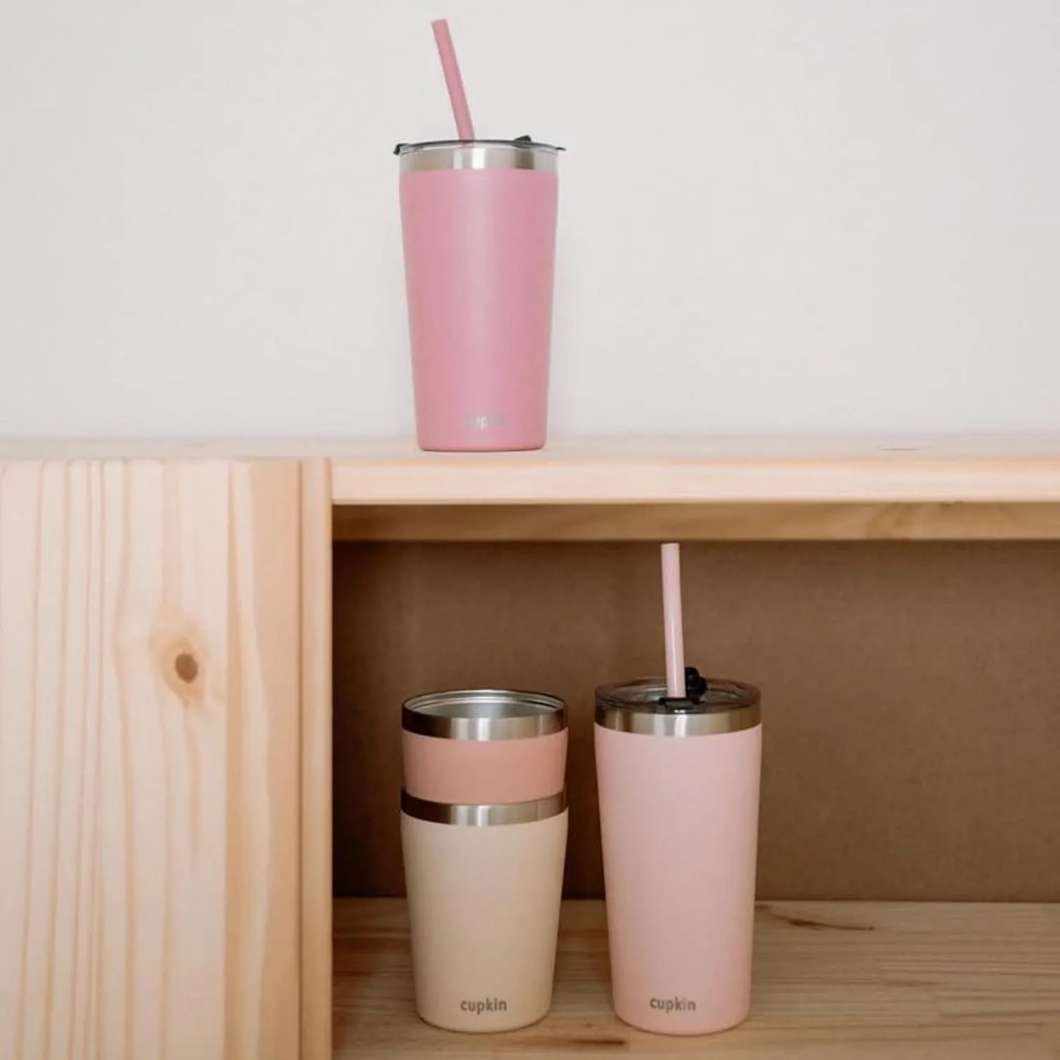 CUPKIN Toddler Tumblers, The Original 12 oz Stackable Stainless Steel Cups, Set of 2 Powder Coated Insulated Kids Water Bottle Alternative   BPA Free Lids   Silicone Straws (Polignac   Potpourri)