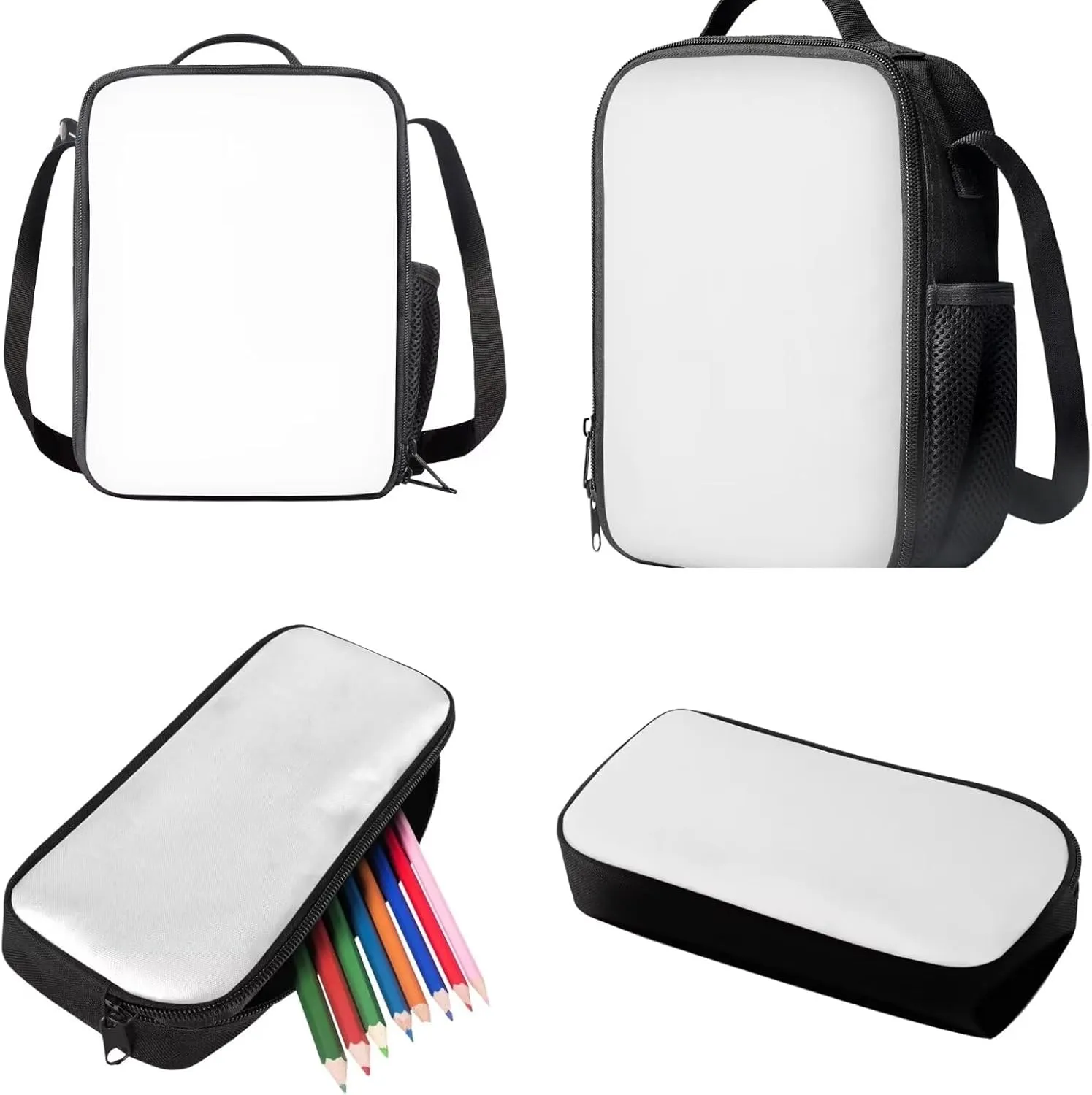 Custom 3 PCS Backpack for Elementary School Personalized School Bag Bookbag with Lunch Box Pencil Case Photo/DIY Pictures/Name Logo for Your Boys Girls Kids Back Pack School Daycare Satchel