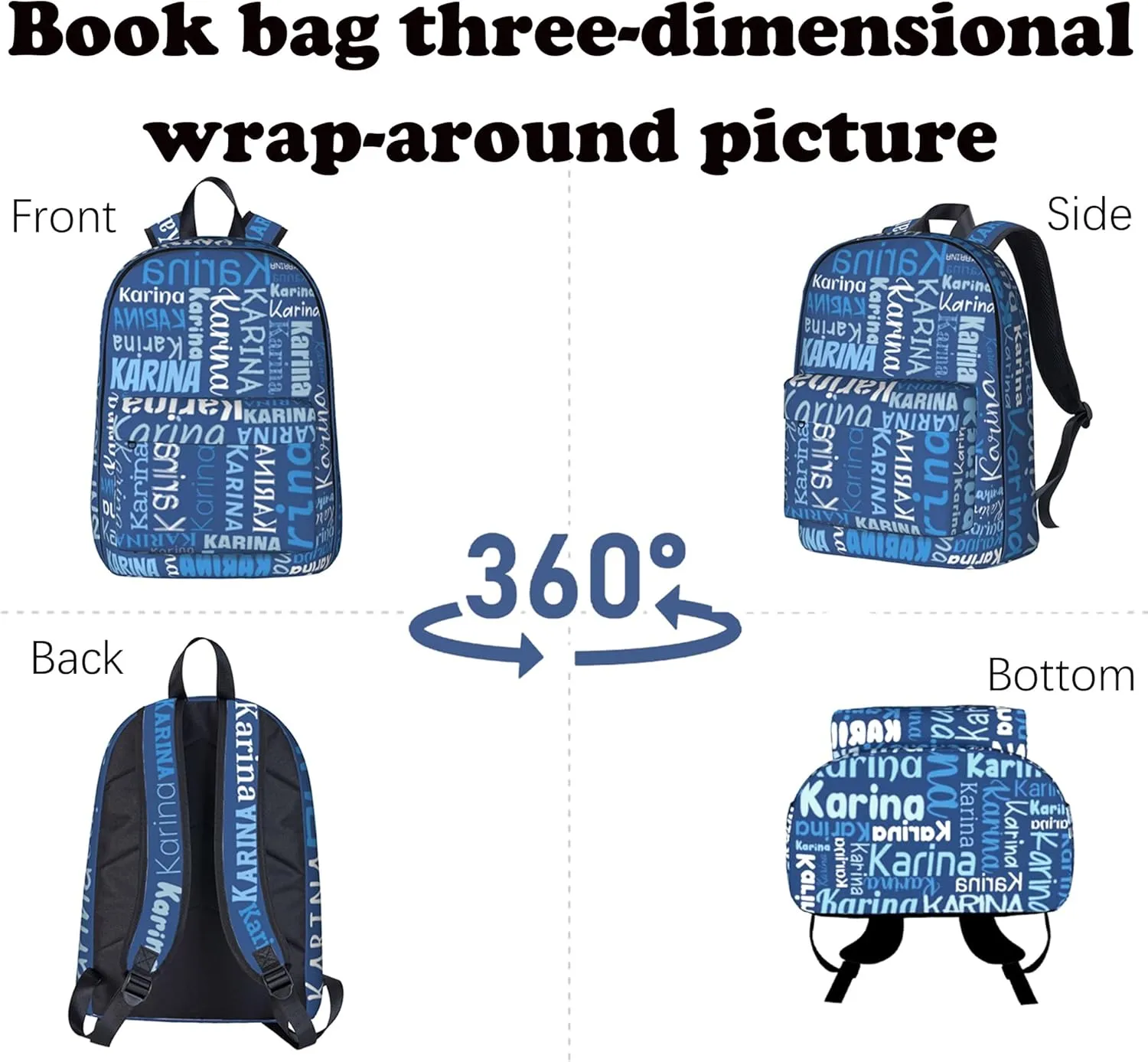 Custom Backpack With Name Personalized Laptop Backpack For Men Women Customized School Student Bookbag For Travel Work School