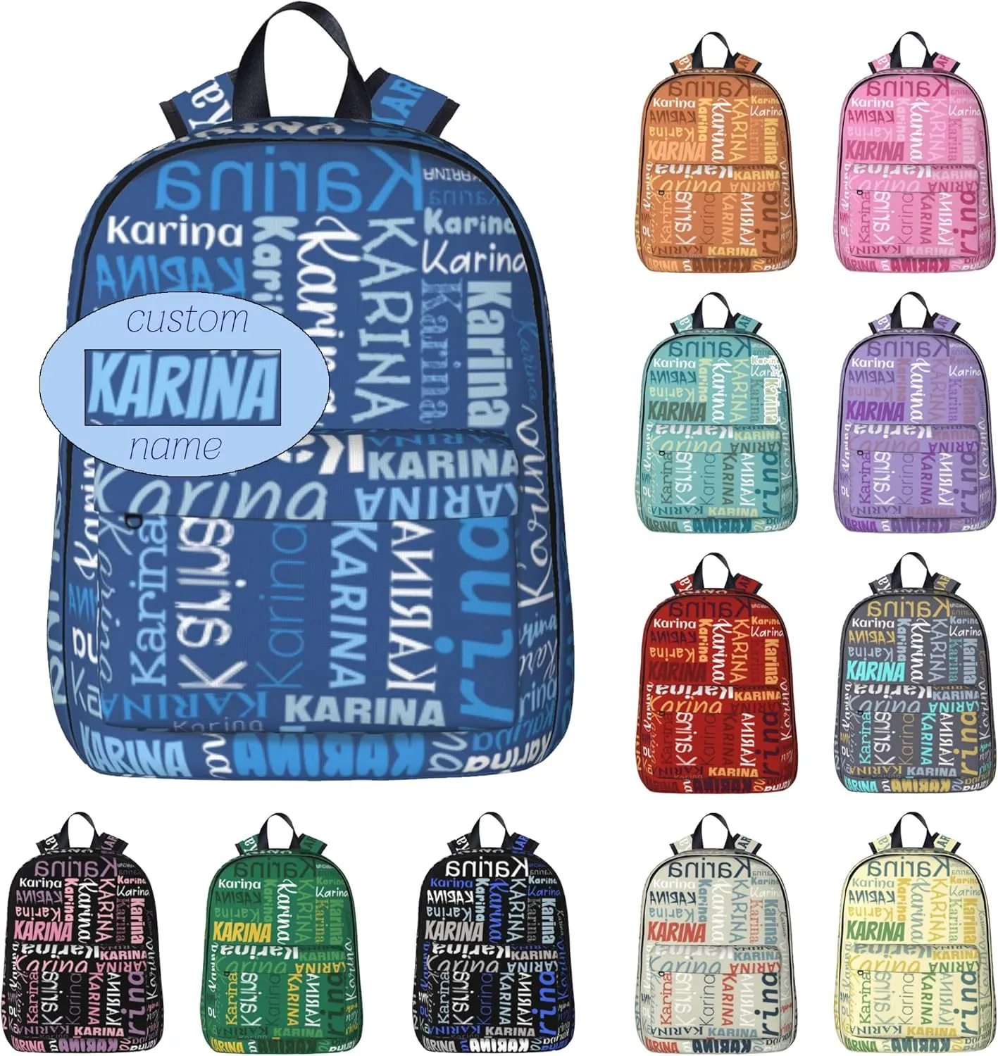 Custom Backpack With Name Personalized Laptop Backpack For Men Women Customized School Student Bookbag For Travel Work School