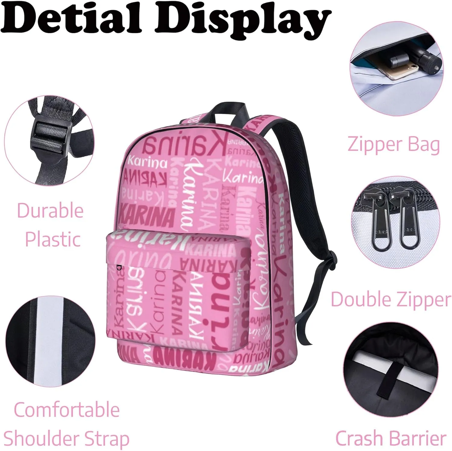 Custom Backpack With Name Personalized Laptop Backpack For Men Women Customized School Student Bookbag For Travel Work School