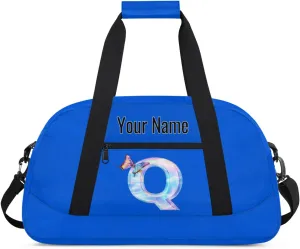 Custom Butterfly Letters Dance Duffle Bag Personalized Foldable Sports Cheer Travel Duffle Bag
