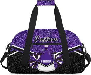 Custom Cheer Sport Duffel Bags Personalized Cheerleader Bag with Name Customized Gymnastics Dance Travel Bag Dance Bag Overnight Weekender Bags, Deep Purple