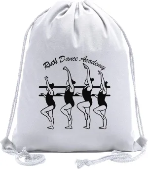Custom Cotton Dance Bag | Personalized Ballerinas Barre Bag | Dance Cinch Bag