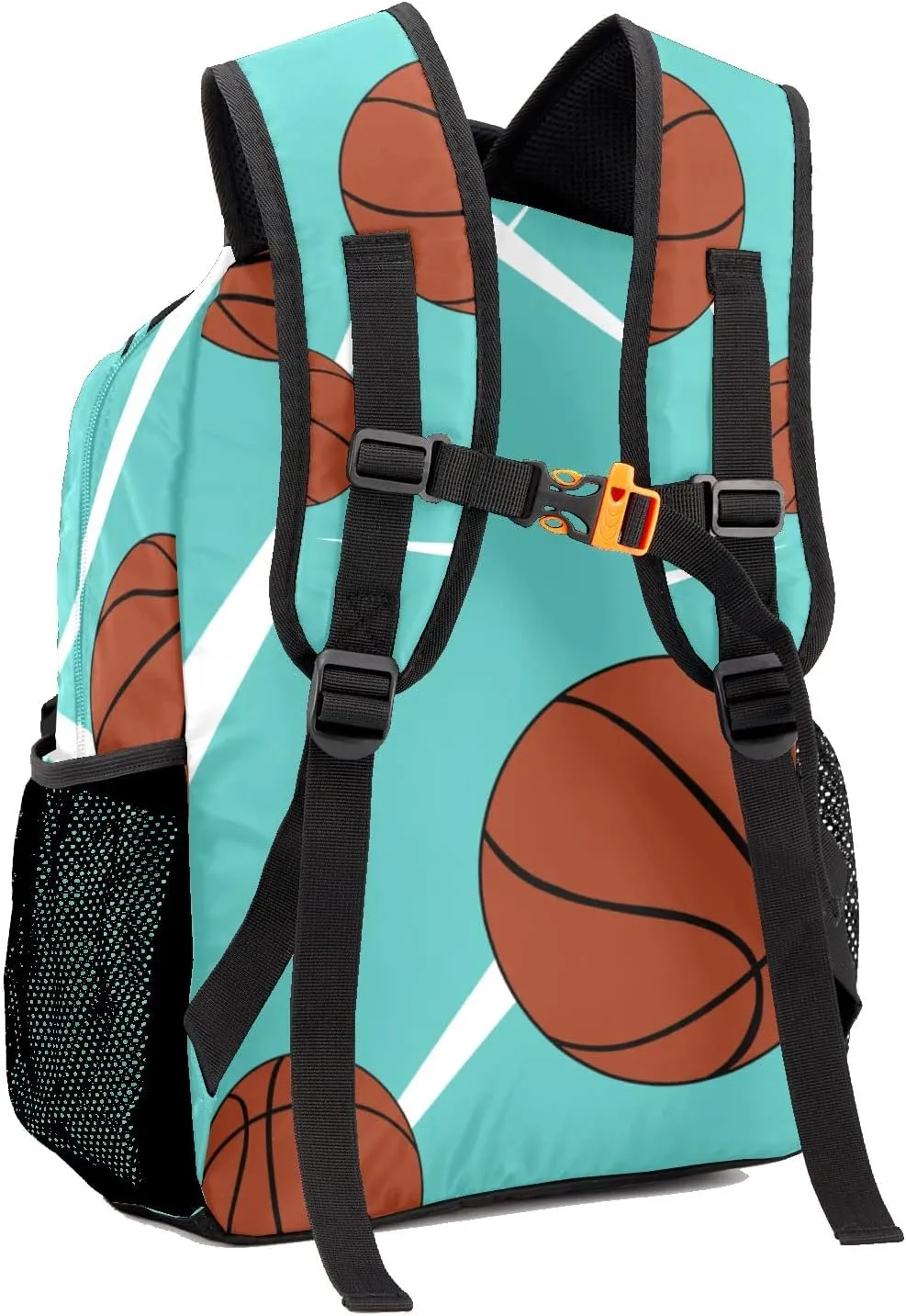 Custom Kid Backpack, Sport Basketball Player Team Aqua Personalized School Bookbag with Your Own Name, Customization Casual Bookbags for Student Girls Boys