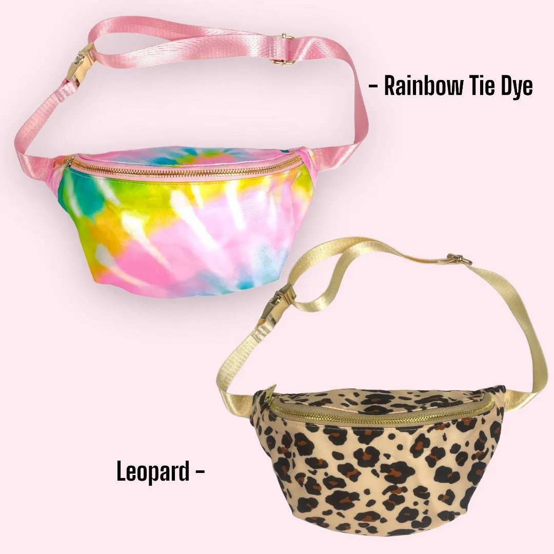 Custom Nylon Fanny Pack - Belt Bag Womens DIY  With Glitter Varsity Letter Initial Patches -Bridesmaid gift Bachelorette