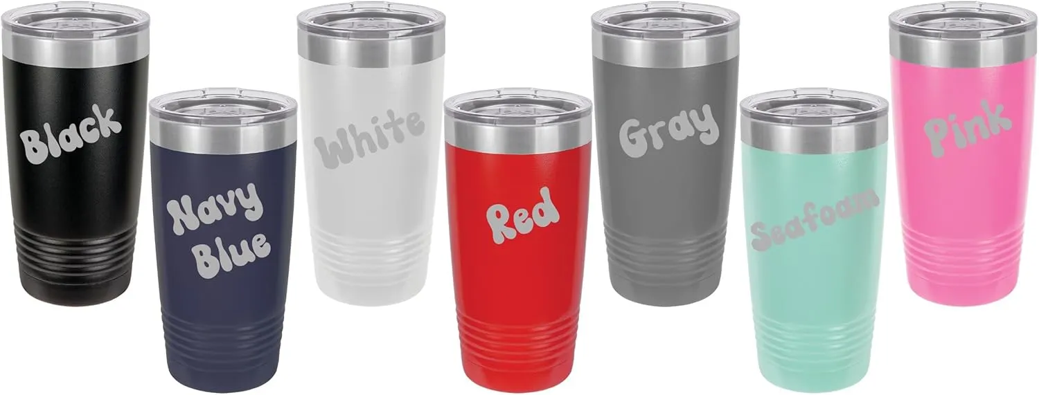 Customized Tumblers, Double Wall Personalized Bottles with Splash and Leak Proof Upgraded Slider Lid, Laser Engraved Text on One or Two Sides (20oz, Gray)