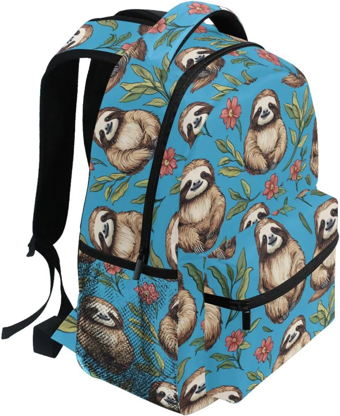 Cute Backpack for Unisex Adult Fashion Backpack with Chest Strap for Business Work College Travel Trip Cartoon Sweet Sloth Blue