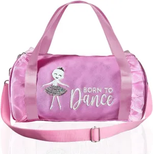 Cute Ballet Dance Bag with Double Layer Shoe Compartment Adjustable Strap for Girls Ballerina Kid Toddler Teen Dancer