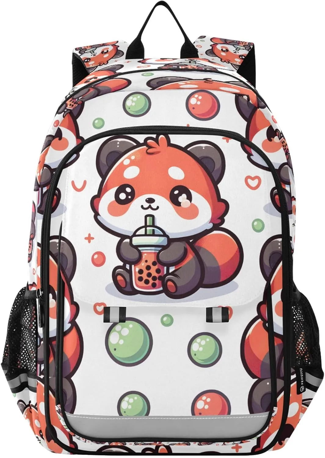 Cute Drinking Red Panda Backpack for Boys Girls Students Bookbag School Travel Daypack
