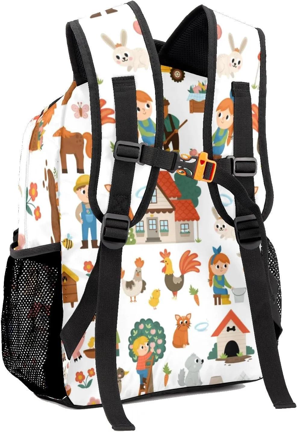 Cute Farm Barn Animals Personalized School Backpack for Kid Boy Girls Primary Daypack Bookbag Custom Name Travel Bag
