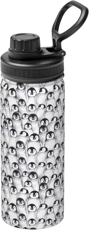 Cute Penguins Sketch Sports Insulated Water Bottle - Premium 18 oz. Stainless Steel Hydration Bottle for Outdoor Enthusiasts