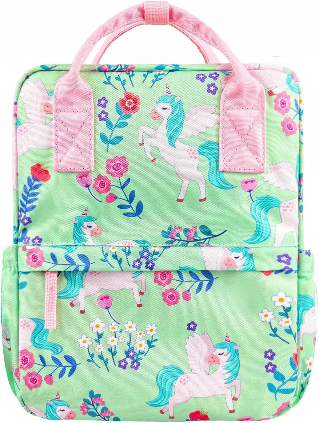 Cute Preschool Backpack Toddler School Book Bag for Girls Boys Kids Kindergarten Nursery Travel Bag with Chest Strap(12inch, Green Unicorn)