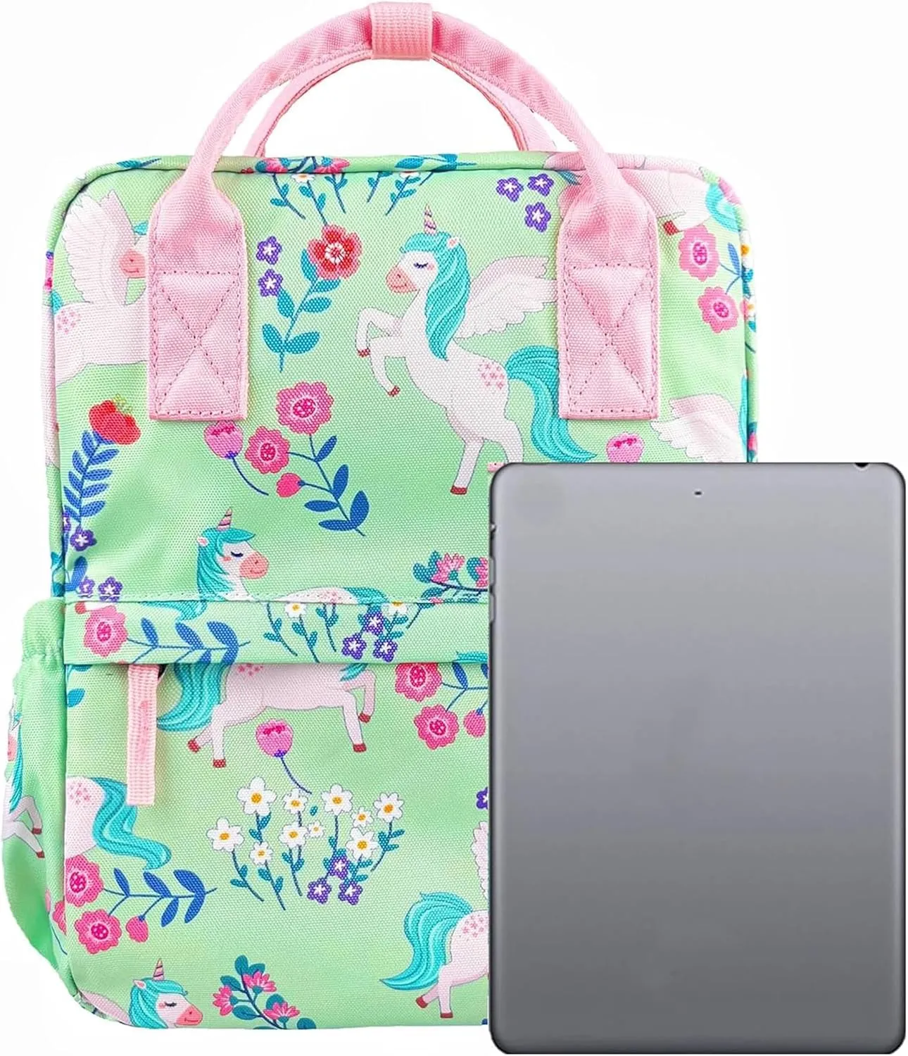 Cute Preschool Backpack Toddler School Book Bag for Girls Boys Kids Kindergarten Nursery Travel Bag with Chest Strap(12inch, Green Unicorn)