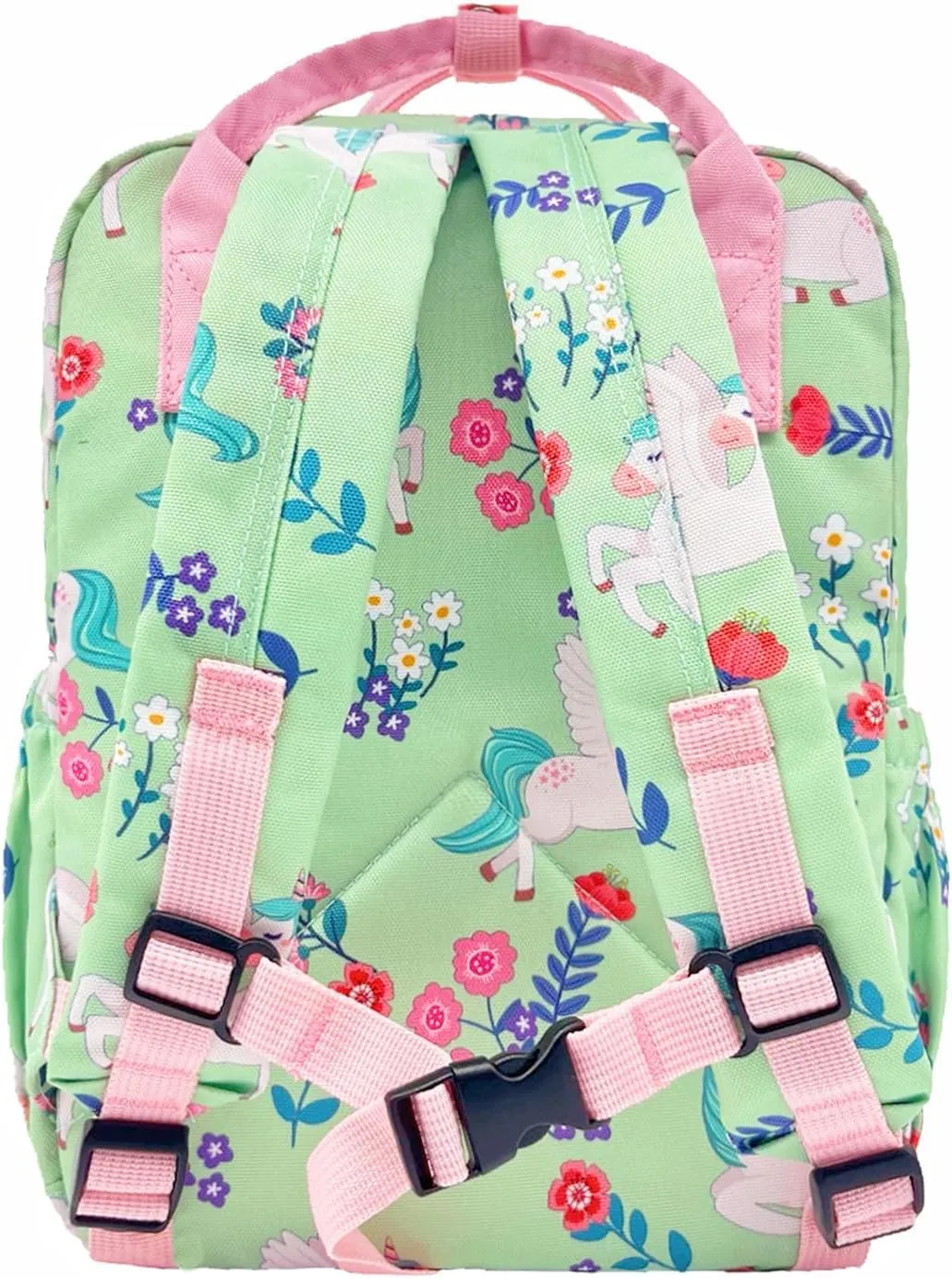Cute Preschool Backpack Toddler School Book Bag for Girls Boys Kids Kindergarten Nursery Travel Bag with Chest Strap(12inch, Green Unicorn)