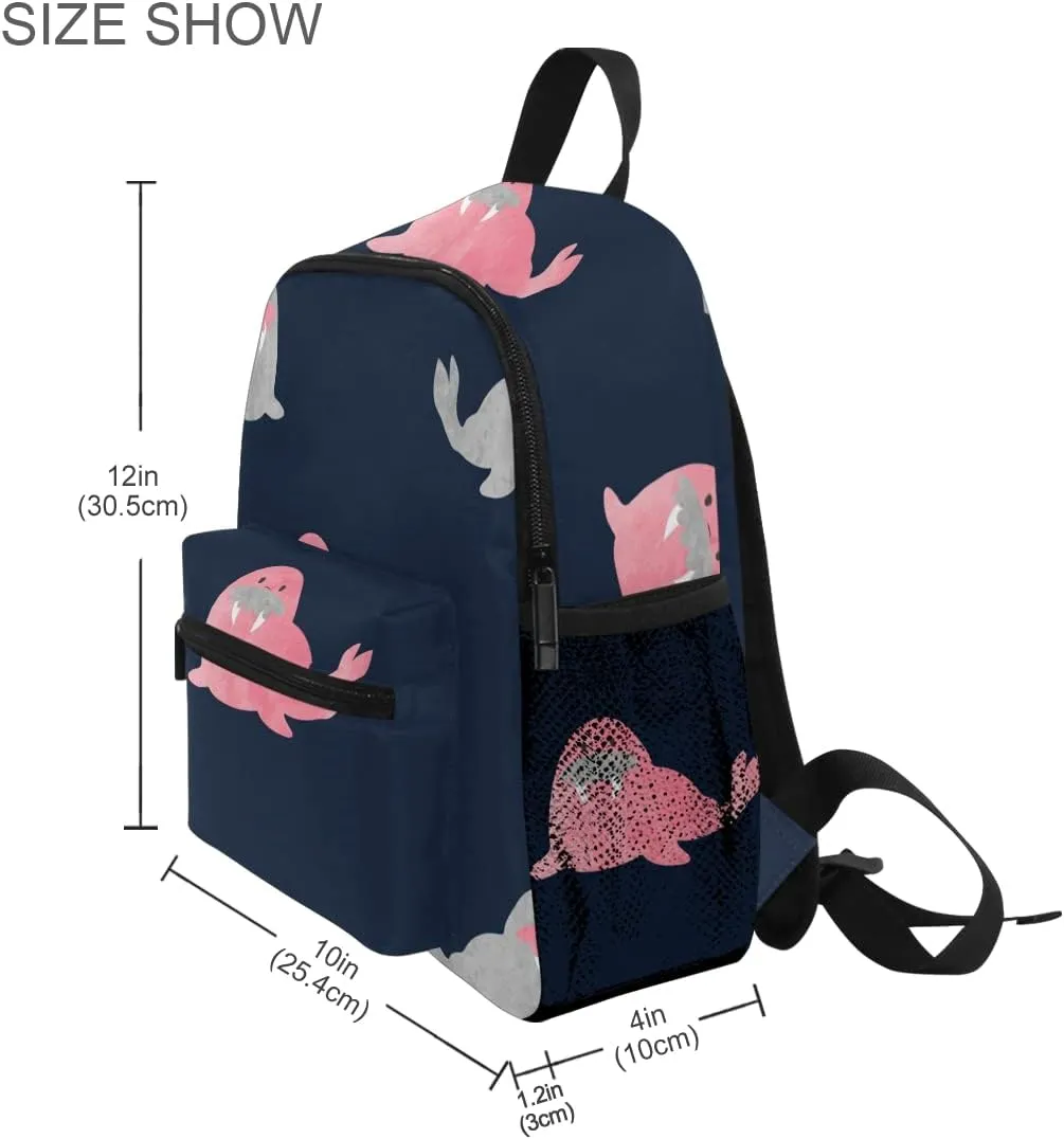 Cute Walrus Toddler Backpack For Kids Preschool Backpack Travel Bag for 3-8 Years Baby Girl Boy