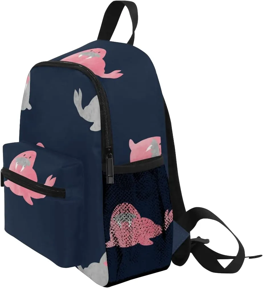 Cute Walrus Toddler Backpack For Kids Preschool Backpack Travel Bag for 3-8 Years Baby Girl Boy
