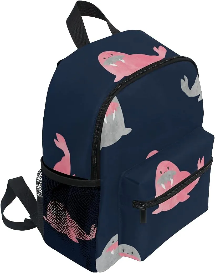 Cute Walrus Toddler Backpack For Kids Preschool Backpack Travel Bag for 3-8 Years Baby Girl Boy