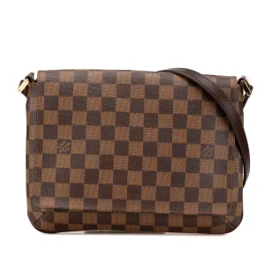 Damier Ebene Musette Tango Long Strap
