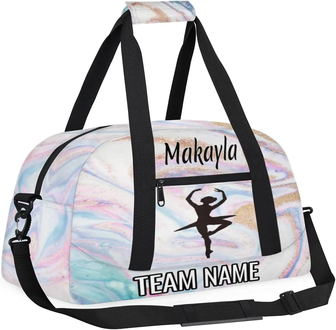 Dance Bag for Girls Personalized with Name Team Name Custom Kids Ballet Bag Teens Sports Gym Bag Travel Bag Yoga Bag