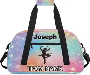 Dance Bag for Girls Personalized with Name Team Name Custom Kids Ballet Bag Teens Sports Gym Bag Travel Bag Yoga Bag