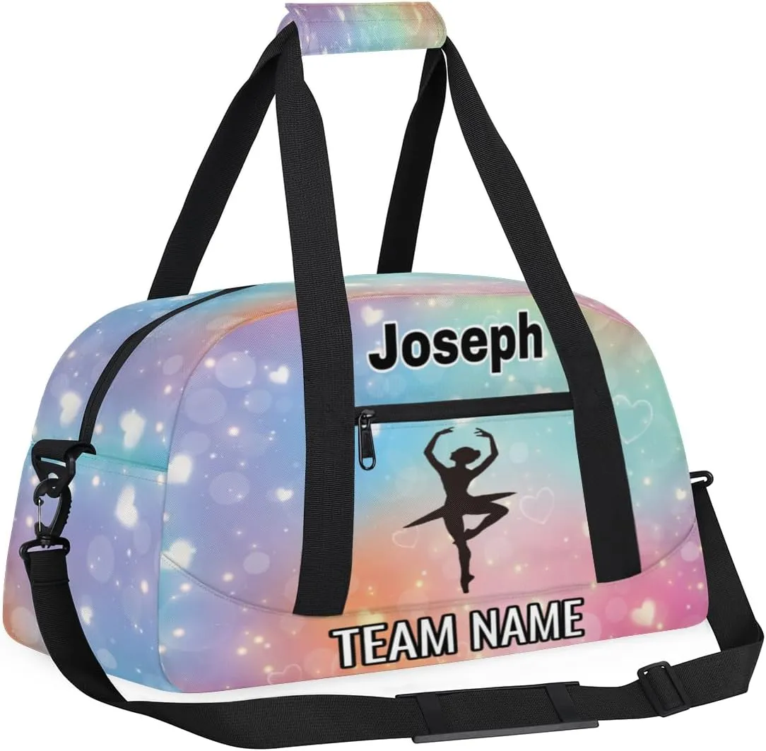 Dance Bag for Girls Personalized with Name Team Name Custom Kids Ballet Bag Teens Sports Gym Bag Travel Bag Yoga Bag