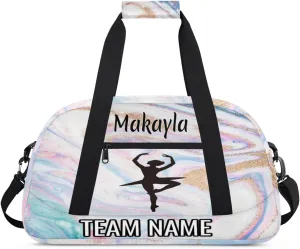 Dance Bag for Girls Personalized with Name Team Name Custom Kids Ballet Bag Teens Sports Gym Bag Travel Bag Yoga Bag